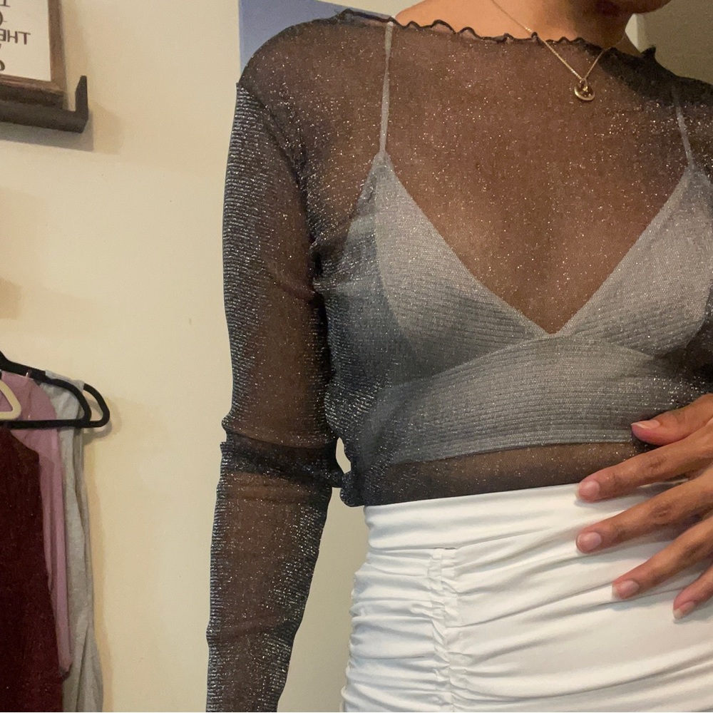 Black glittery covered top